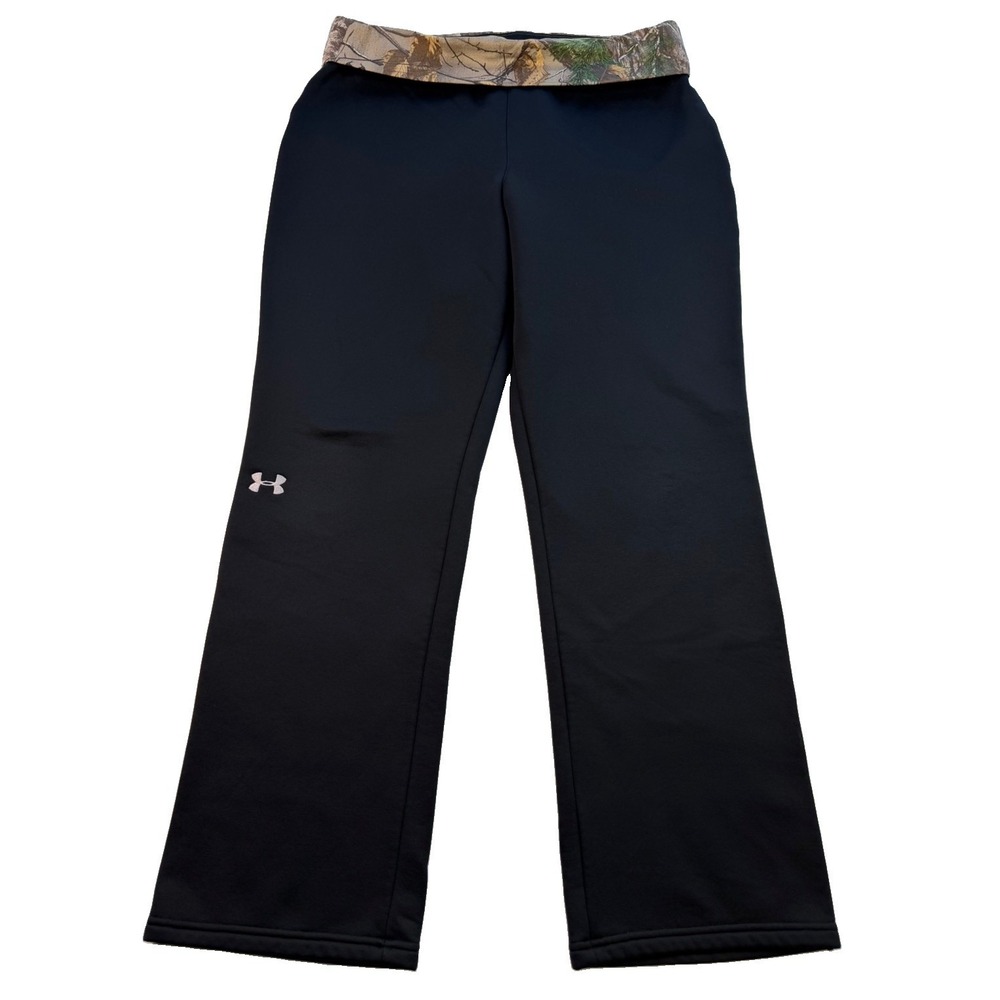 Under Armour ColdGear Women's Yoga Pants Foldover Realtree Camo Storm1 Black XL
